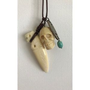 Chan Luu long necklace tusk and skull